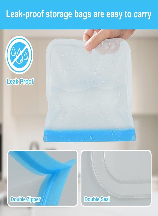 IHYjinchoo 4 Pack Reusable Storage Bags, Thick Leakproof Freezer Bags, Food Storage Containers for Meat, Veggies, Sandwiches, Snacks, Travel, and Home Use (4Pcs-Small) - Image 4